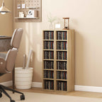 HOMCOM Set of 2 CD Racks with Adjustable Shelves for 204 CDs, Wooden, 21x22.5x88.5 cm, Oak