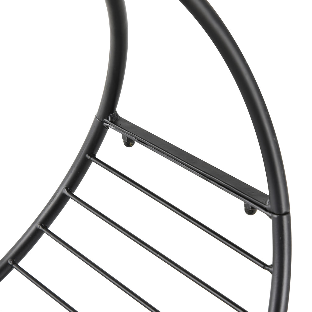 Indoor/Outdoor Metal Fireplace Log Holder, Basket-Shaped Indoor Log Holder, 45x29.5x47cm, Black