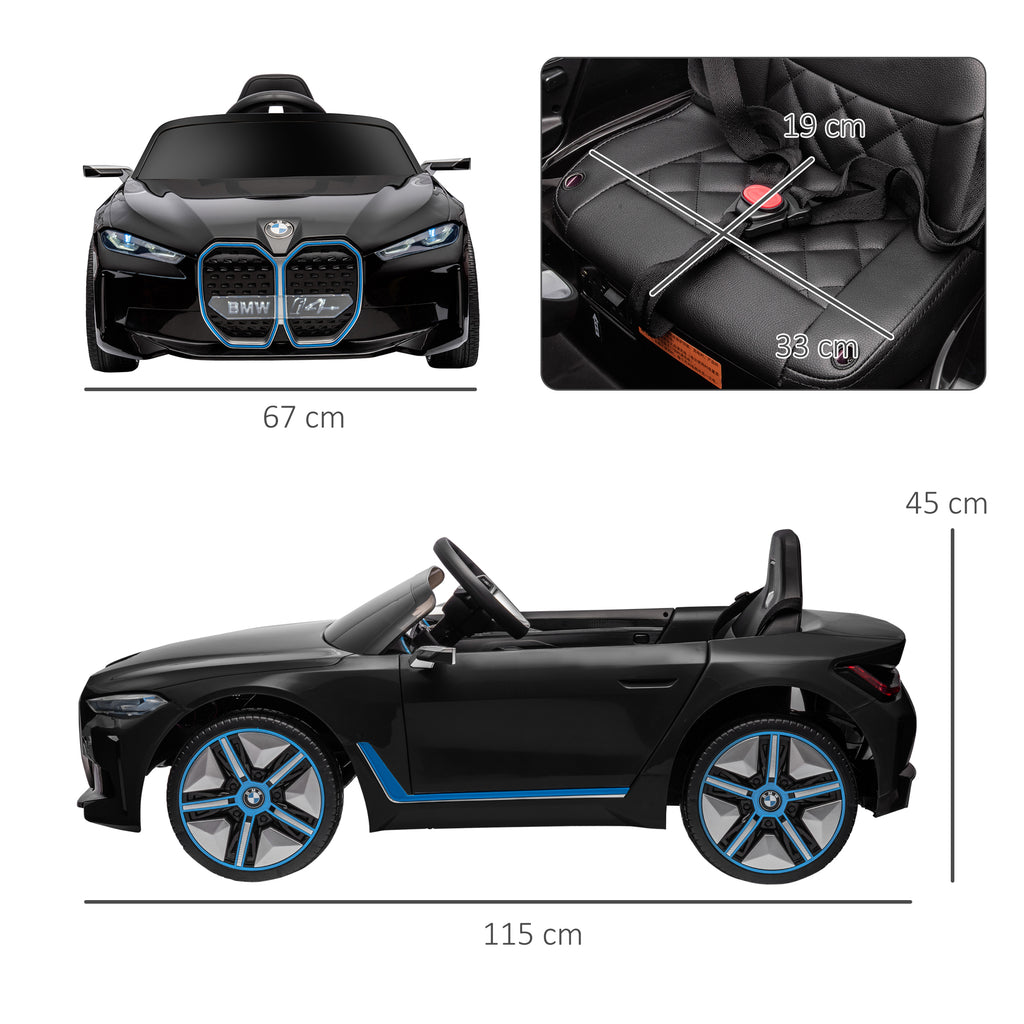 BMW - Electric Car for Children 3-6 Years with BMW License with Remote Control, Box and Headlights, 115x67x45 cm, Black - Borgè