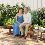 Outsunny 2-Seater Garden Bench in Fir Wood without Backrest in Rustic Style, 114Wx40Dx46H cm