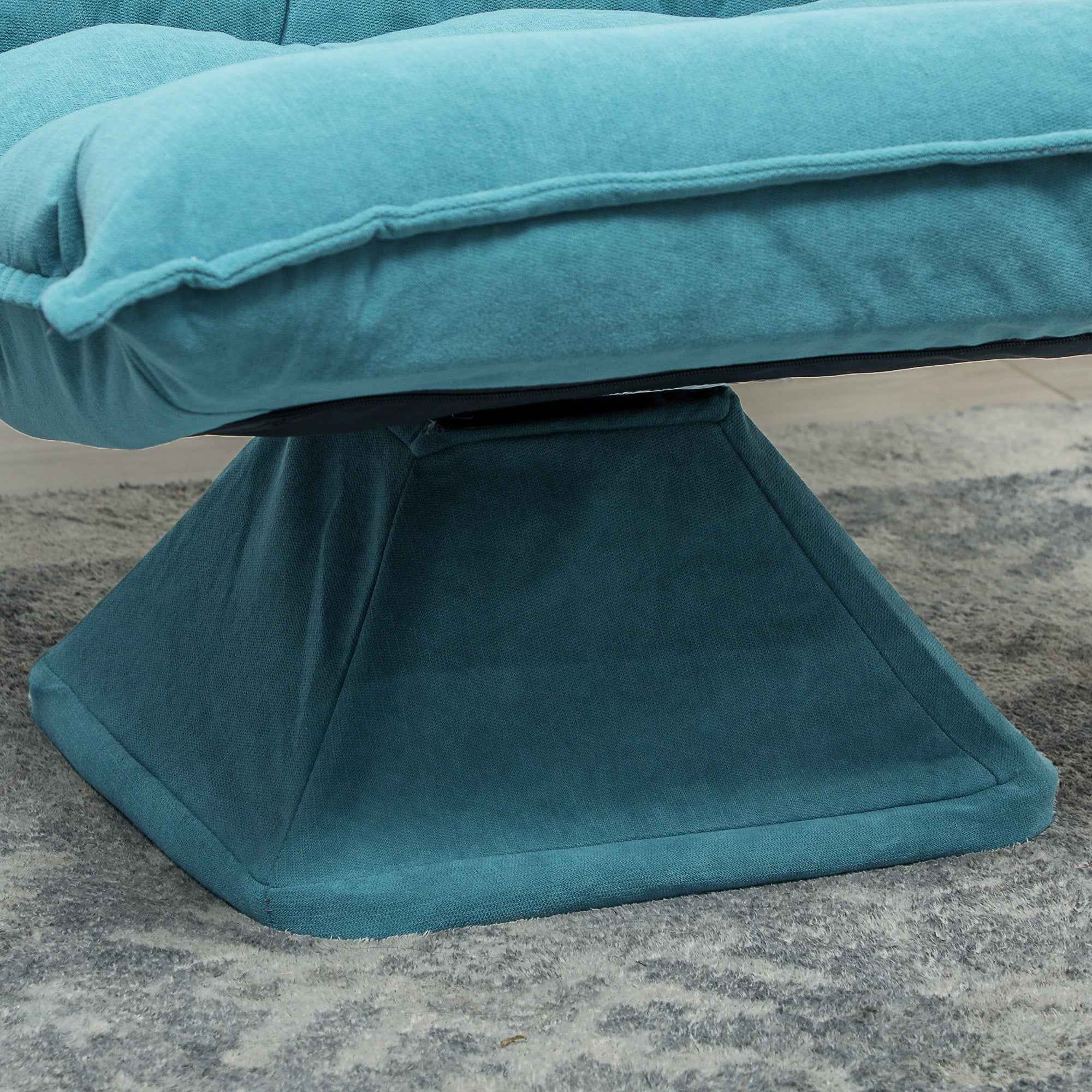 HOMCOM Velvet and Steel Swivel Relaxing Chair with 5-Position Adjustable Backrest, 62x70x95 cm, Blue