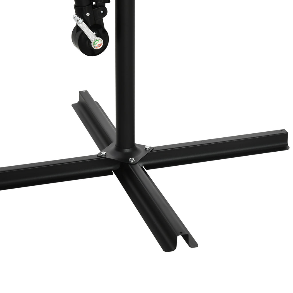 Garden Umbrella 3x3 m with Mosquito Net, Crank Opening and Cross Base, Dark Grey