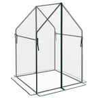 Outsunny Mini Garden Greenhouse with 2 Roll-Up Doors and PE Cover 90x90x145cm, Transparent - Borgè