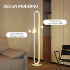 LED Floor Lamp in the Shape of a Musical Note with Adjustable Brightness and Pedal, 28x28x145 cm, White