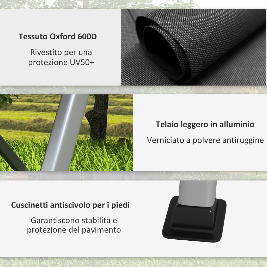 Folding Camping Chair with Adjustable Backrest, Aluminum and Polyester 74x59.5x98 cm, Black