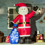 Inflatable Santa Claus with White LED Lights and Inflator Included, 146x77x238 cm