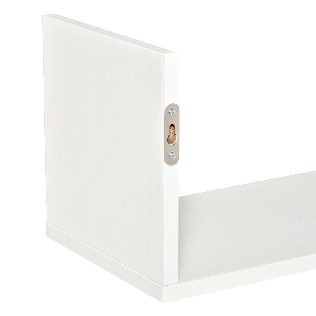 Set of 3 Wooden Wall Shelves, 80x18x18 cm, White