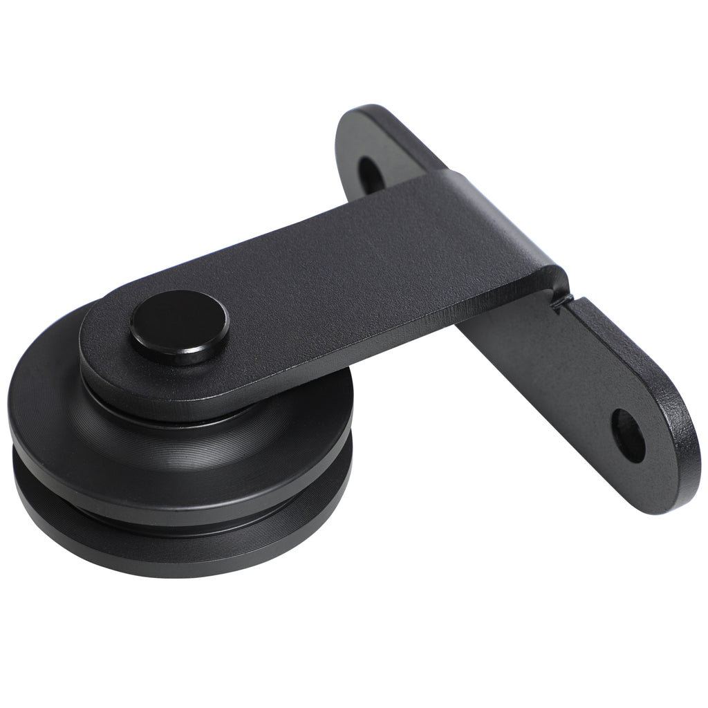Steel Sliding Door Kit with Tracks, Stoppers and Guides, 200x40x0.6 cm, Black