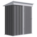 Outsunny Garden Shed for Tools in Steel with Lockable Door, 161x95x163/181cm, Gray - Borgè