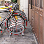 Steel Bike Rack, 4-Bike Parking Stand, 110x33x27 cm, Silver