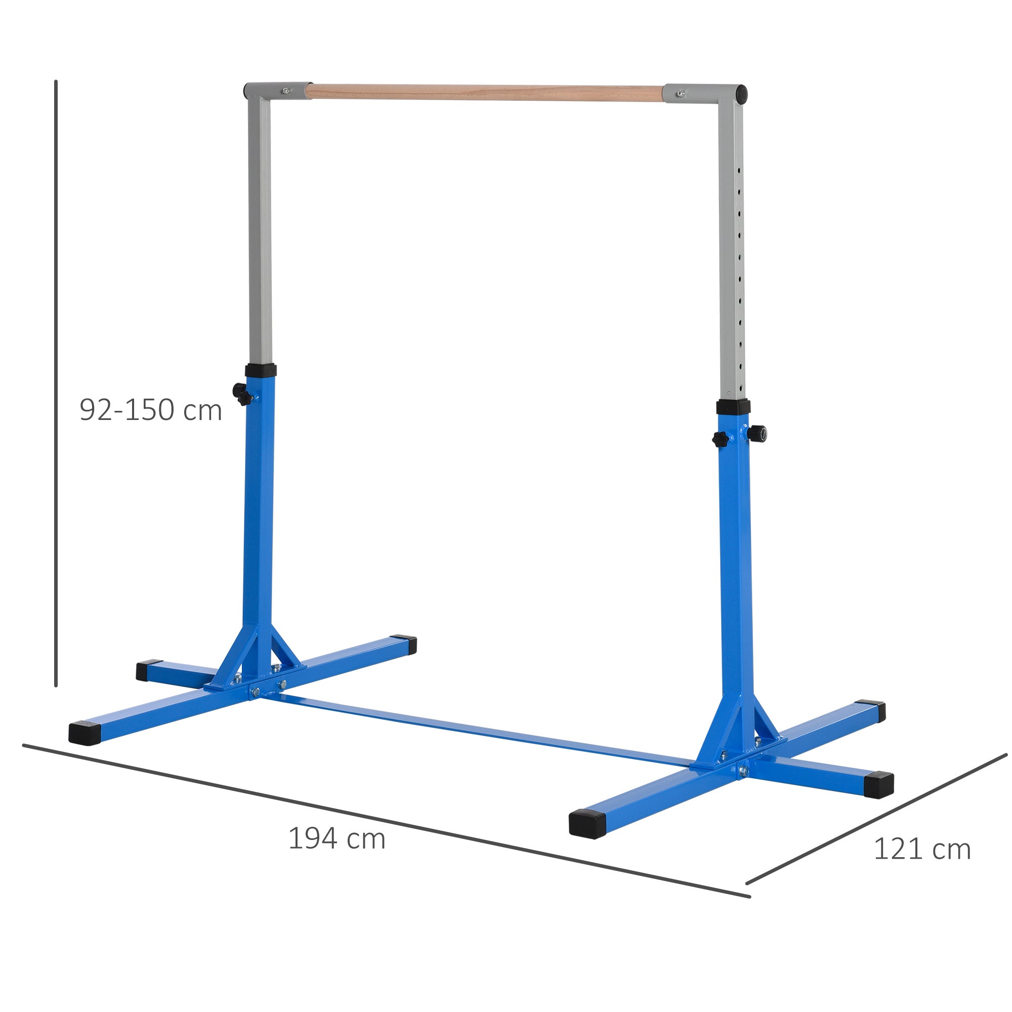 Height-Adjustable Gymnastics Bar for Ballet and Ballet, 92-150 cm, Blue