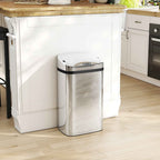 HOMCOM 30L Waste Bin with Sensor for Automatic Opening and Closing, 33x25x57.5 cm, Silver