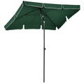 Rectangular Garden Umbrella 2x2.4 m with Adjustable Inclination and Aluminum Pole, Green and Black