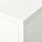 Space-Saving Desk Table for Bedroom and Office, Writing Desk with Drawers and Wheels, Double or Single Workstation, 100x36x88cm, White