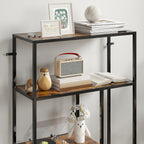 Industrial Style 4-Tier Bookcase in Wood and Metal, 77x30x116 cm, Rustic Brown
