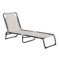 Outsunny Steel and Breathable Fabric Sun Lounger with Reclining Backrest, 197x58x30 cm