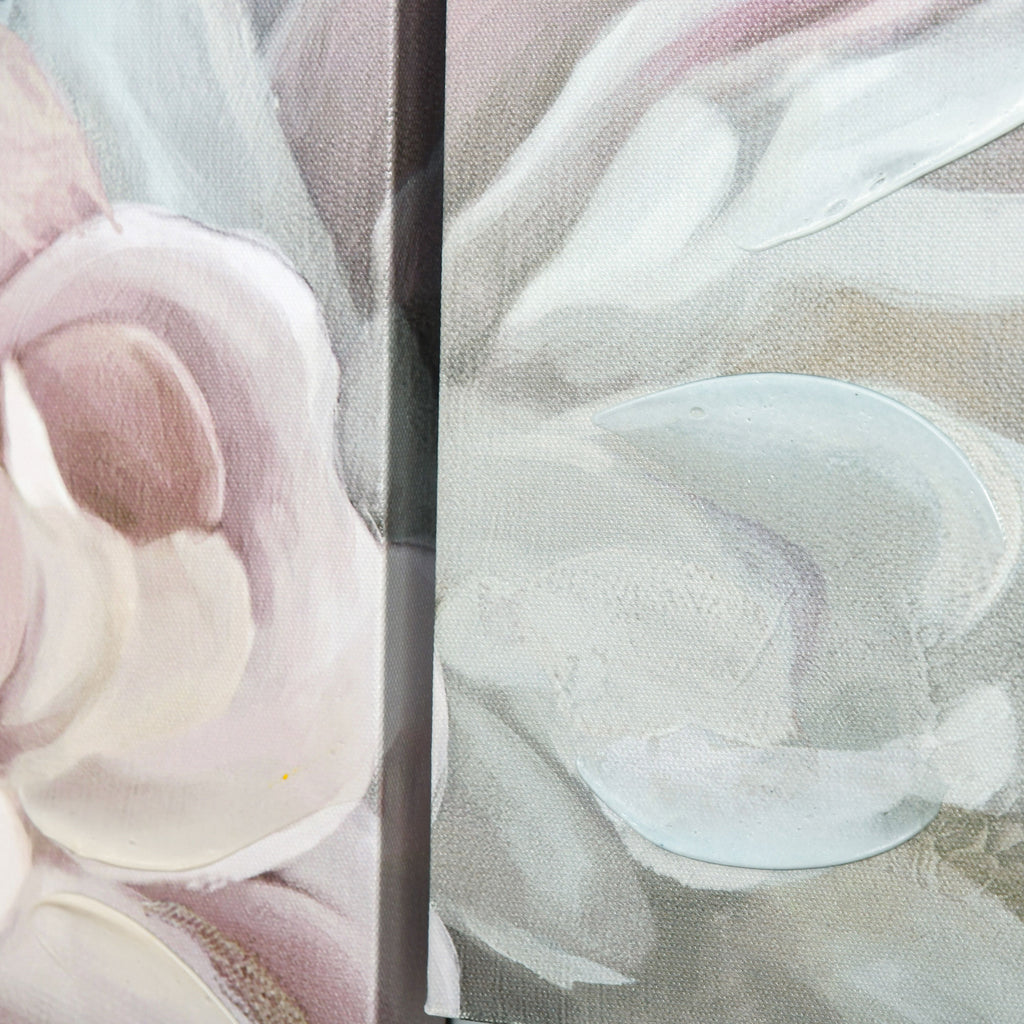 Peony Canvas Print, 5 Pieces for Home and Office, Pine Wood Canvas and Water-Based Paint, 200x100cm, Multicolor