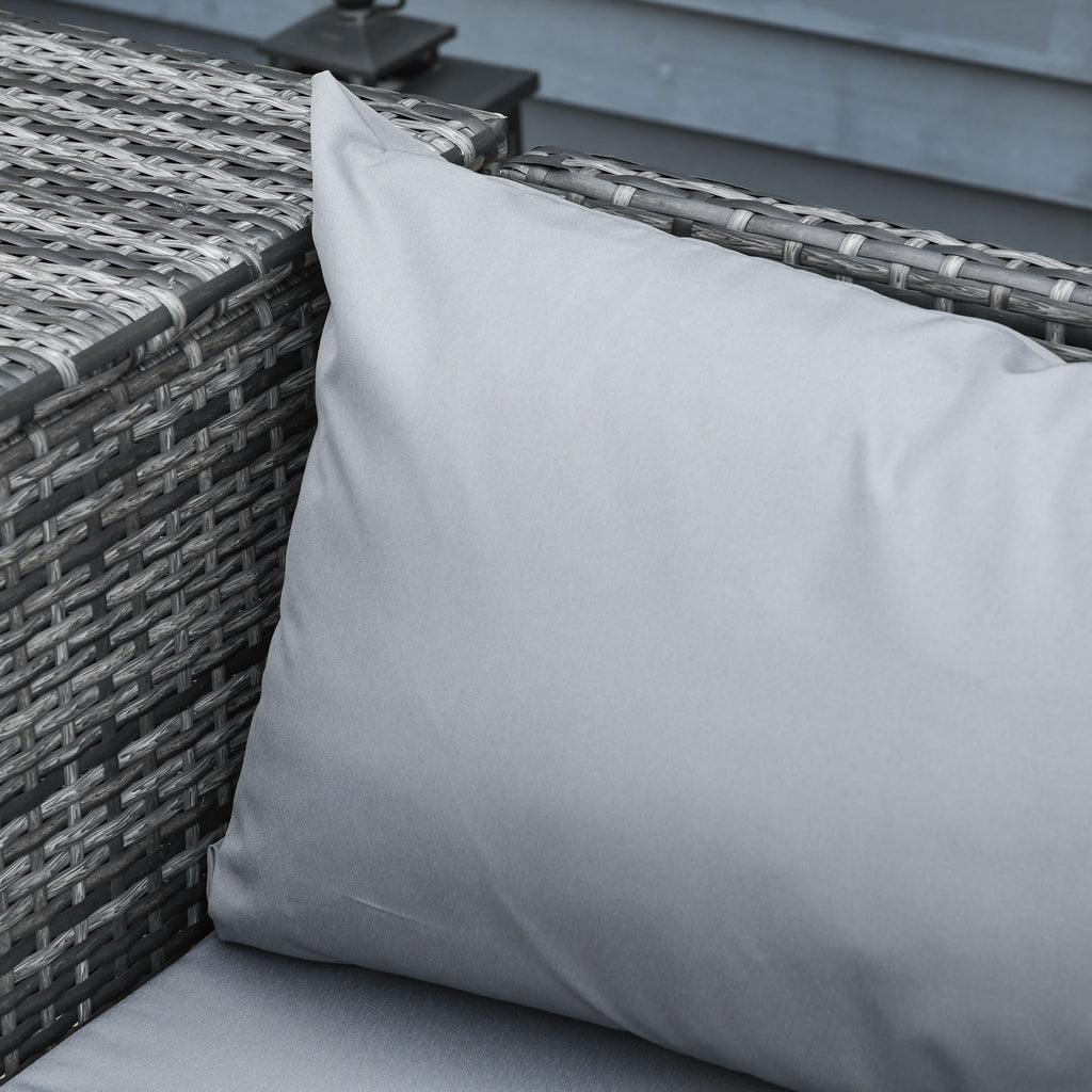 4 -piece garden outsunny set with 2 2 seater sofas, coffee table and high table, in steel and rattan - Borgè