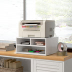 Office Printer Stand with 3 Open Shelves, 2 Levels, 47 x 40 x 22.5 cm, White
