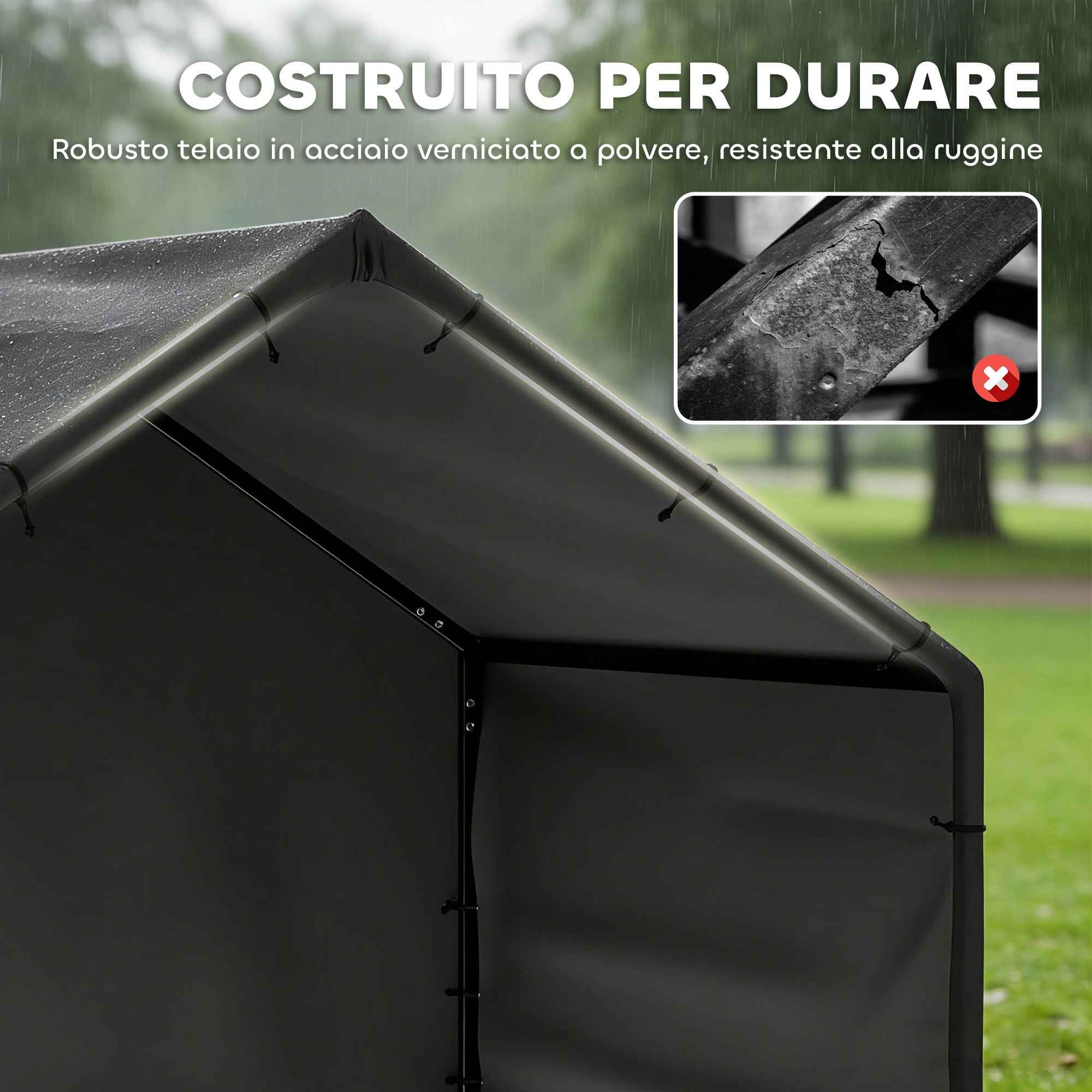 PawHut Outdoor Oxford Fabric Dog Kennel for Small, Medium and Large Dogs, 125 x 110 x 93 cm, Black