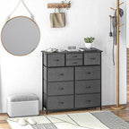Homcom drawer 10 Modern drawers in non -woven fabric, steel and mdf, 100x30x100 cm, black - Borgè