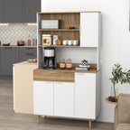 Homcom Modern Mobile Creenza Pantry with lockers and drawer, 98x39x180cm, white and wood - Borgè