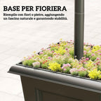 Outsunny 1.6m Solar Garden Lamp Aluminum, Automatic Switch-On, IP44 Waterproof, Black