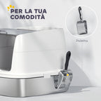 2-Bay Enclosed Cat Litter Box with Deodorizer and Scoop, 52.4 x 41.3 x 39.8 cm, White