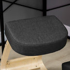 Ergonomic Kneeling Chair in Birch Wood and Cushion, 51x69x58cm, Black