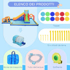 Bouncy Castle for Children 3-8 Years with Slide, Wall, Door and Basket, in Oxford Fabric, 590x460x220 cm - Borgè