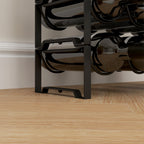 4-Tier Stackable Wave Bottle Rack for 16 Bottles, Metal, 42.5x16.5x41 cm, Black