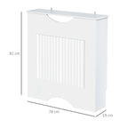 White MDF Radiator Cover with Support Top and Anti-Tip Design, 78x19x82 cm