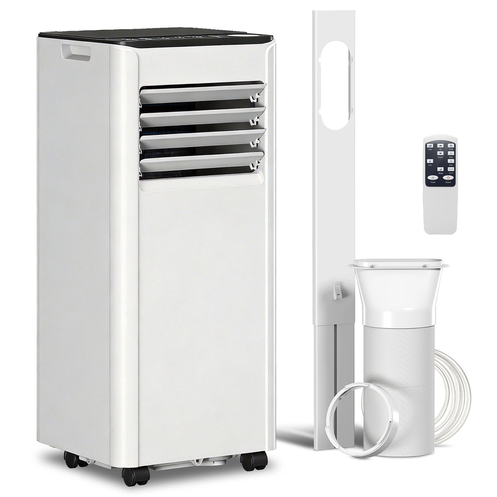 HOMCOM Portable Air Conditioner 7000 BTU: Cooling, Dehumidifier, Fan, Night Mode.