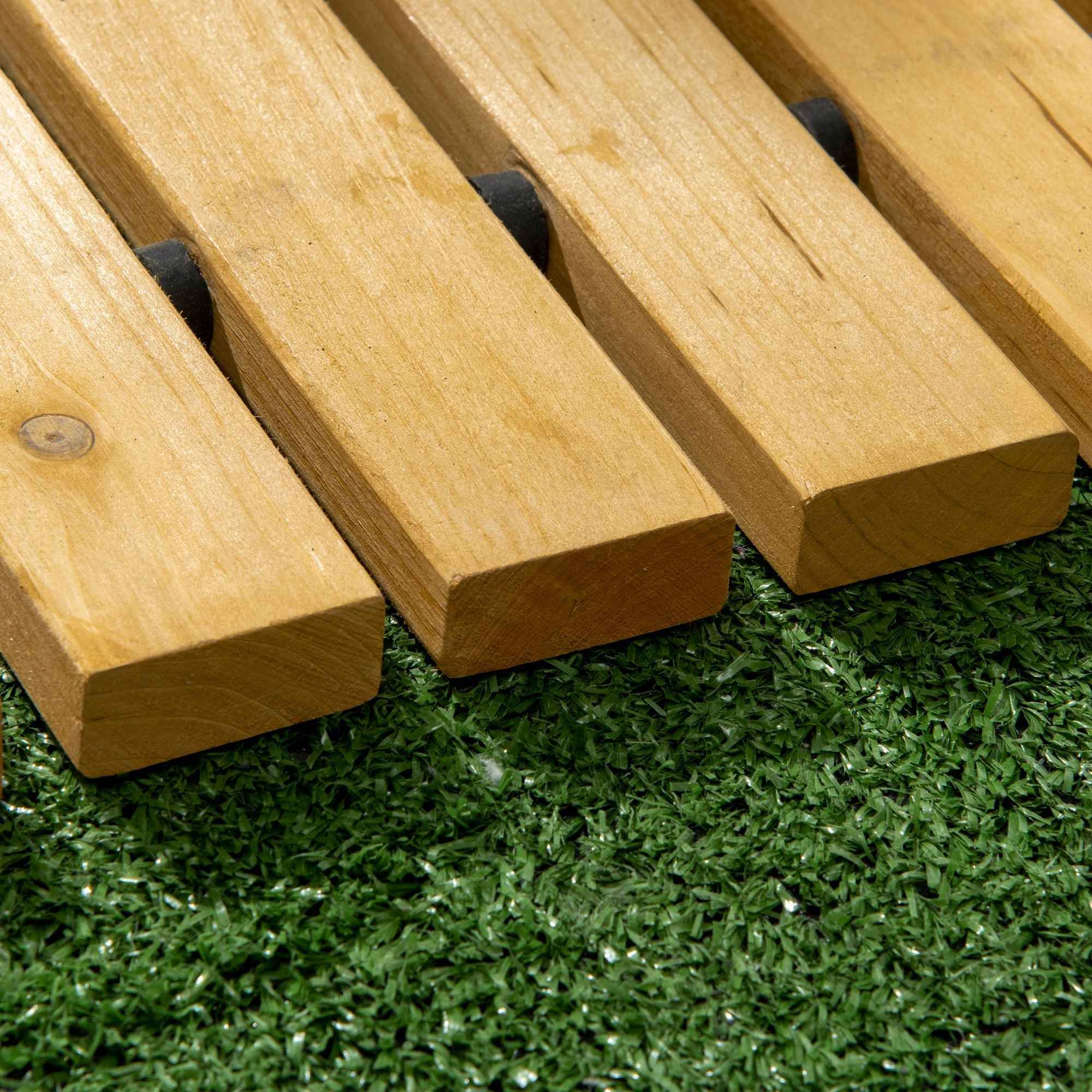 Outsunny Garden Walkway with Rollable and Semi-Flexible Slats, in Fir Wood, 185x60 cm, Yellow