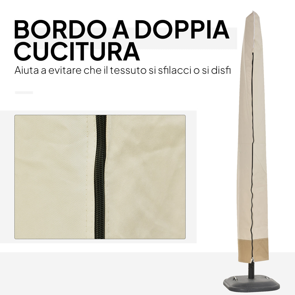 3x3m Waterproof Umbrella Cover, Cantilever Umbrella Cover with Zipper and Tie, Beige
