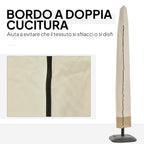 3x3m Waterproof Umbrella Cover, Cantilever Umbrella Cover with Zipper and Tie, Beige