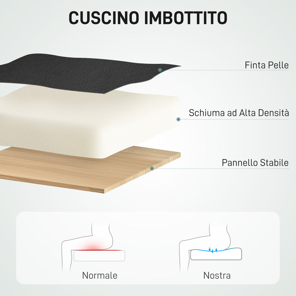 Heated Massage Office Chair with Reclining Backrest and Footrest in PU Leather, Black