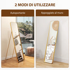 40x160cm Rectangular Full-Length Freestanding Easel Mirror, Gold