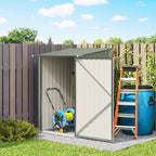 Outsunny Galvanized Steel Garden Shed with Hinged Door, 100x104x160 cm, Silver