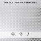 4-Tier Utility Cart with 2 Adjustable Shelves and Raised Edges, Stainless Steel, 60x35x100 cm