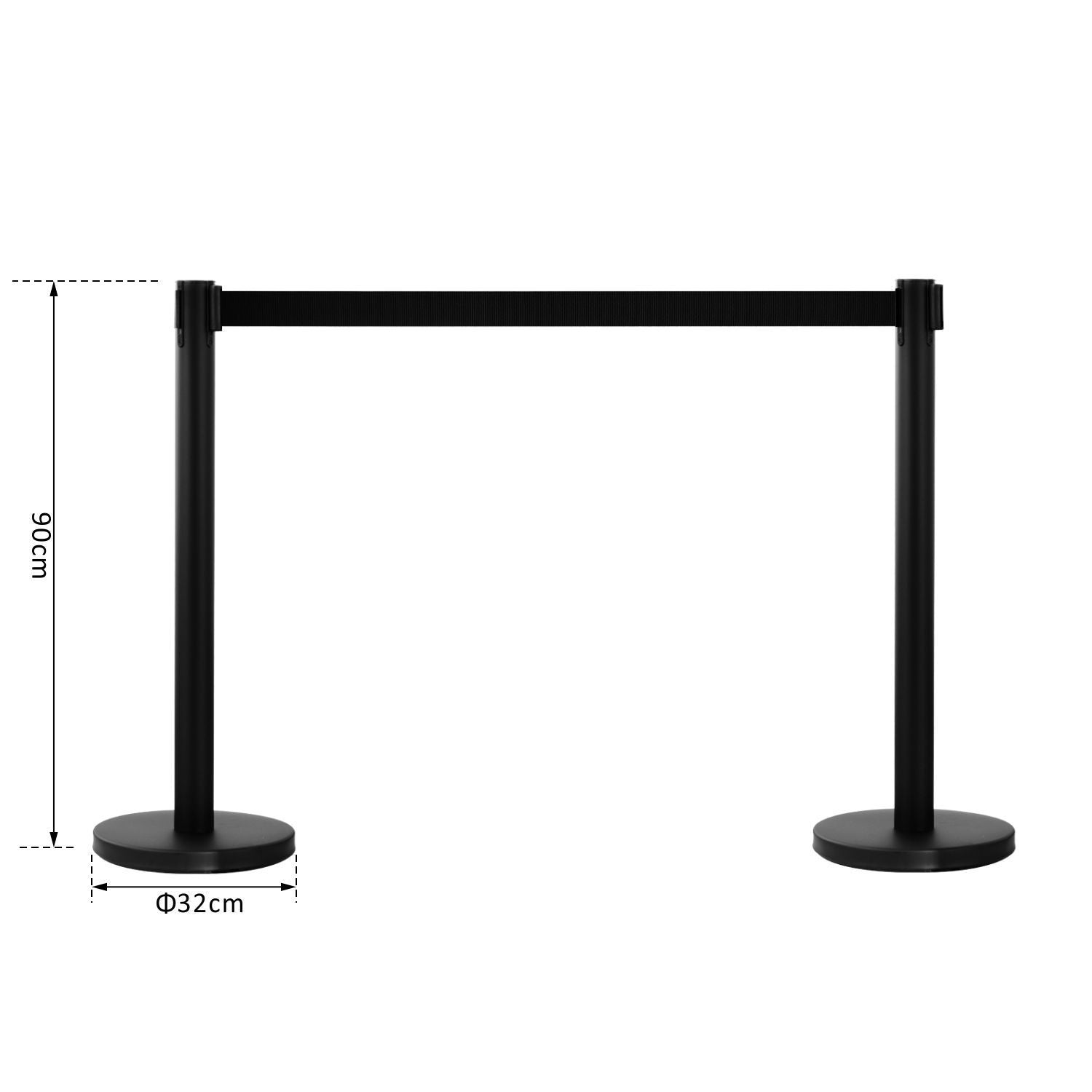 Code Separator Columns Route Marker with Black Ribbon, in Stainless Steel, 200x32x90CM - Borgè