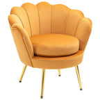 Vintage Design Blue Velvet Armchair, High Back Bedroom Chair 76x67x74cm, Yellow