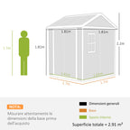 Resin Garden Shed with Floor, 2 Locking Doors, Window, 1.8x1.8m, Grey