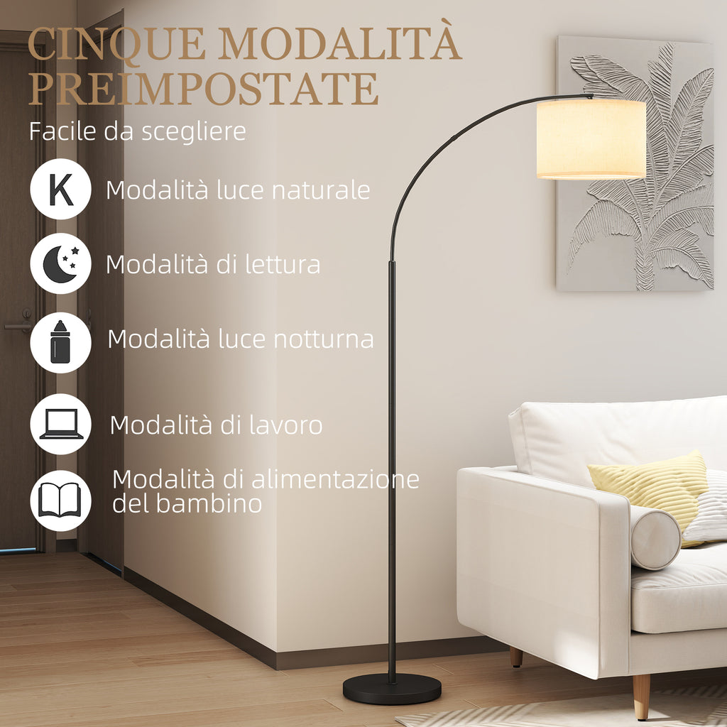 Adjustable LED Floor Lamp with Remote Control, 11 Temperatures and 11 Brightness, 1H Timer, Rotatable, Black