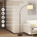 Adjustable LED Floor Lamp with Remote Control, 11 Temperatures and 11 Brightness, 1H Timer, Rotatable, Black