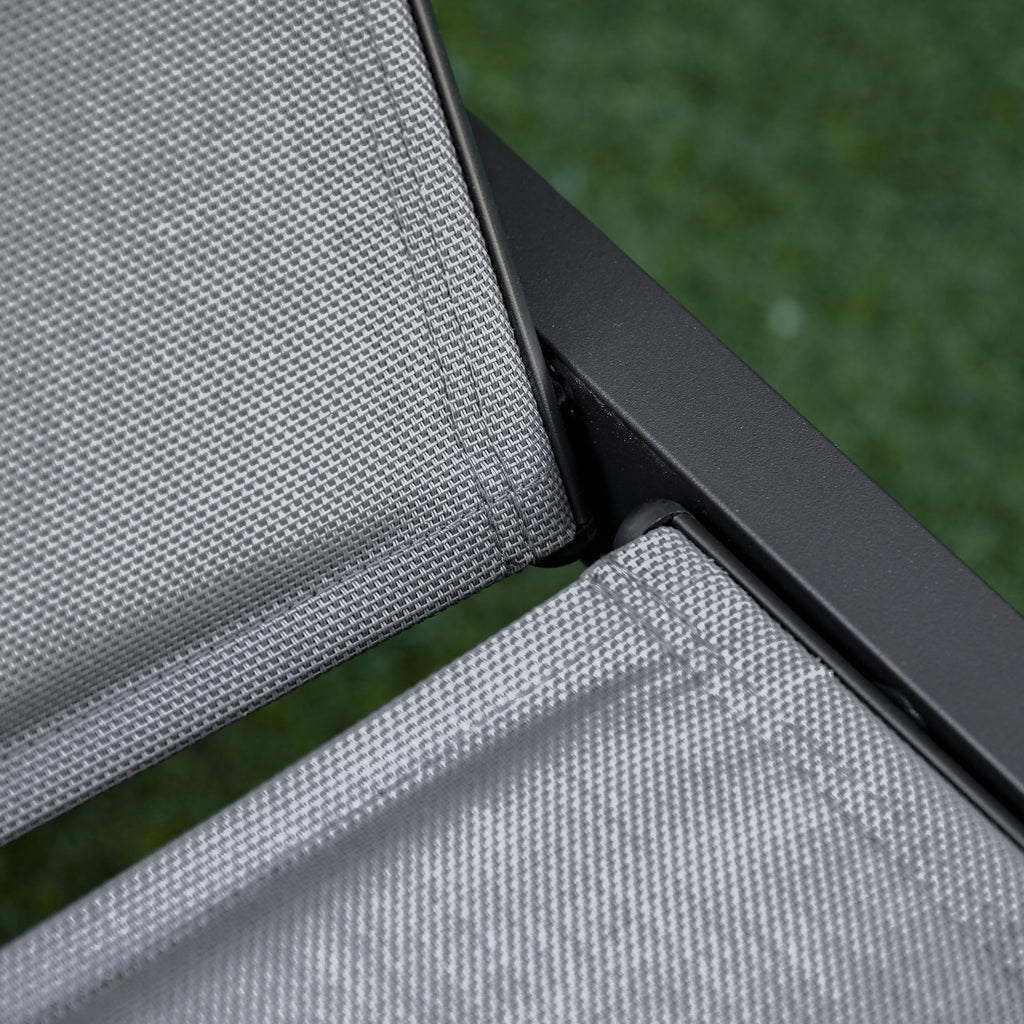 Outsunny 5-Level Reclining Garden Lounger with Padded Cover