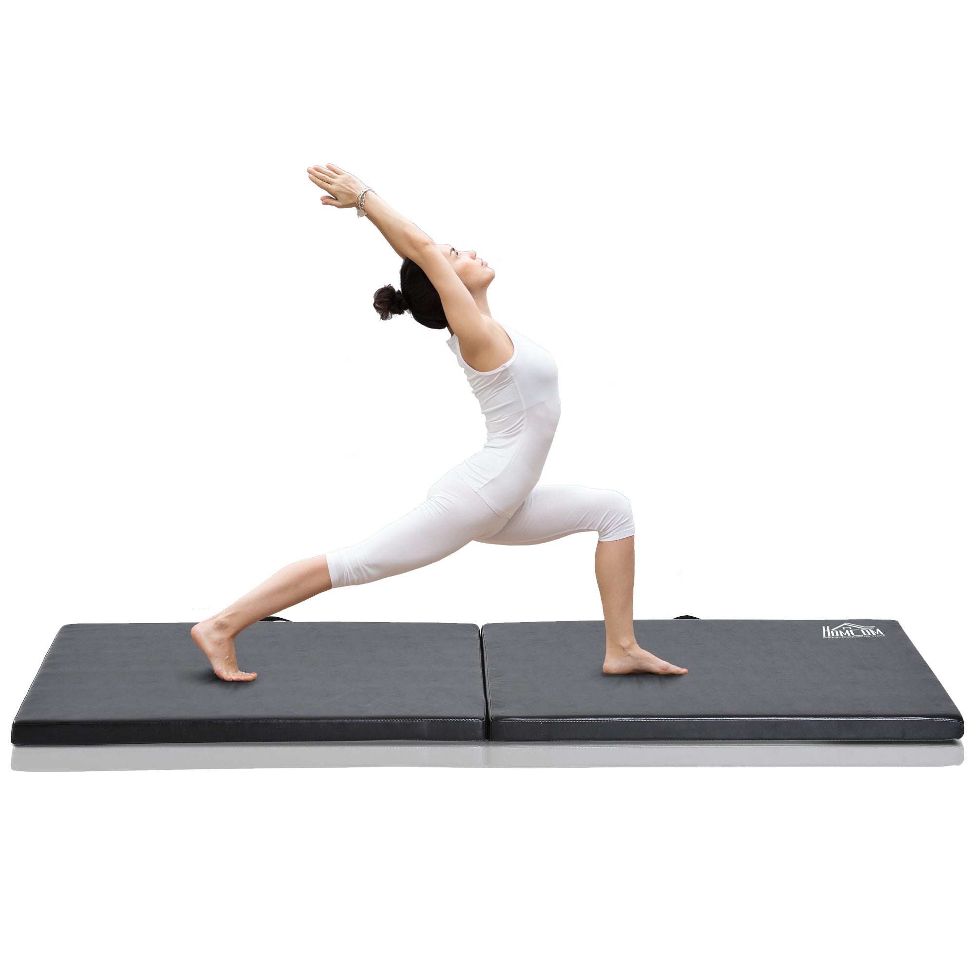 Foldable Gymnastics Mat, 5cm Thick and Non-Slip Fitness Mat, 180x60x5cm, Black