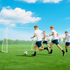 HOMCOM Football Goal for Garden and Park with 6 U-Shaped Pegs, in PE and Epoxy Metal, 301x120x200 cm, White