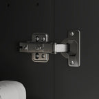 Bathroom Wall Cabinet with 2 Doors, Mirror and 2 Internal Shelves in MDF, 60x15x75 cm, Black