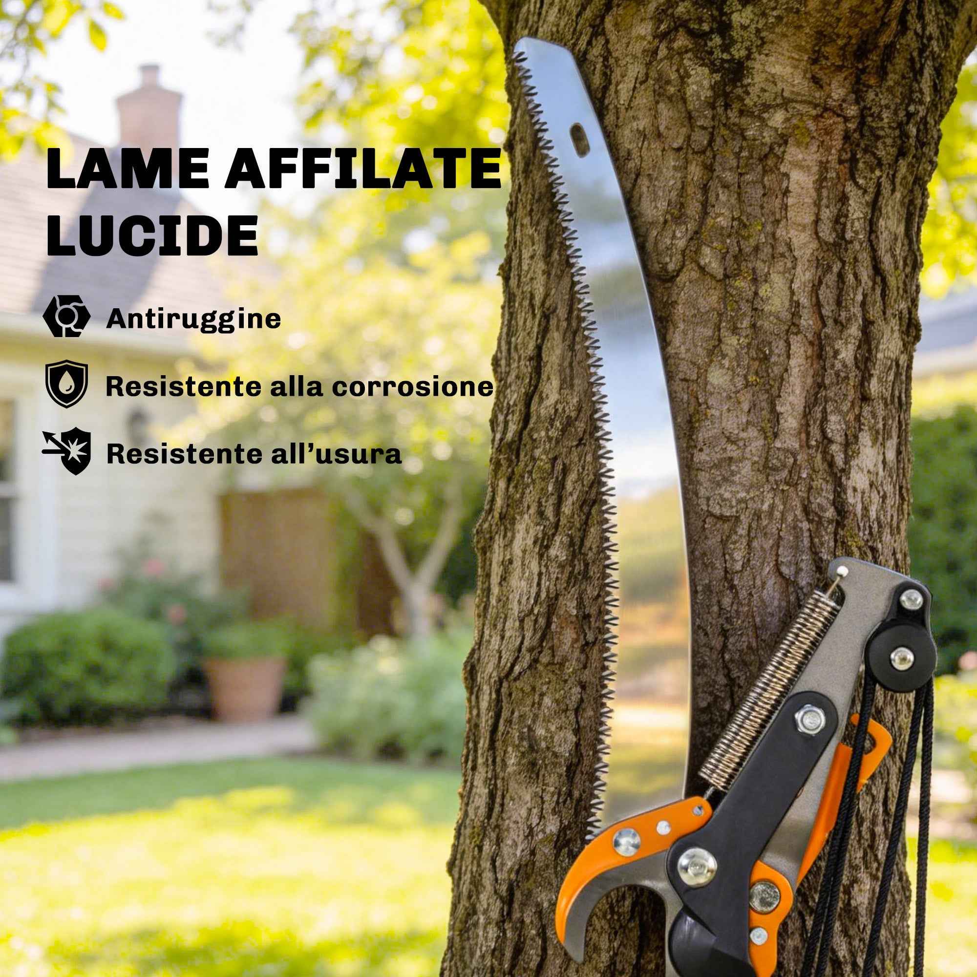 Outsunny 3-Piece 2-in-1 Hand Saw Set with 2-3m Telescopic Pole, Pruning Saw and Scissors